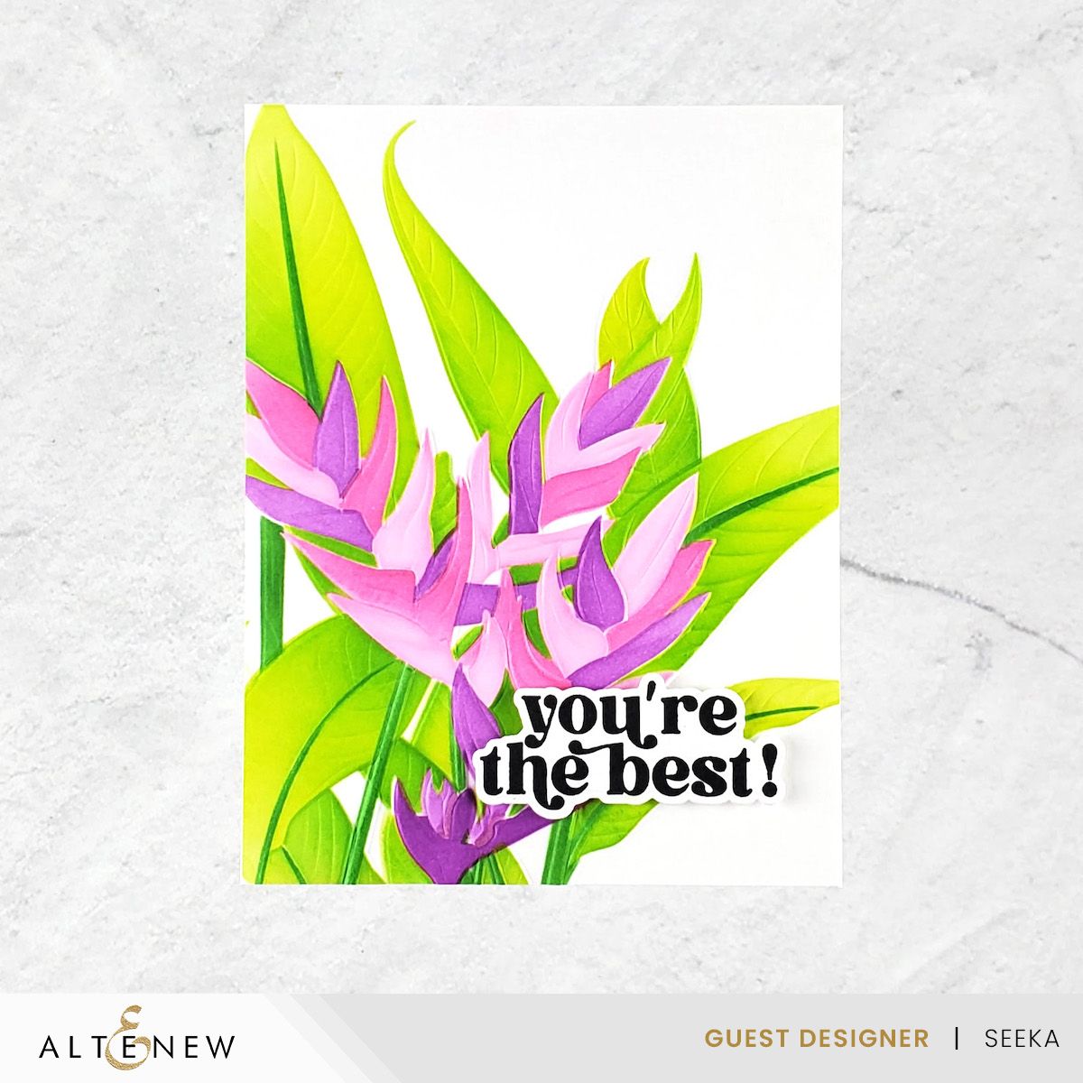 Altenew Charming Heliconia Simple Coloring Stencils alt8479 you're the best