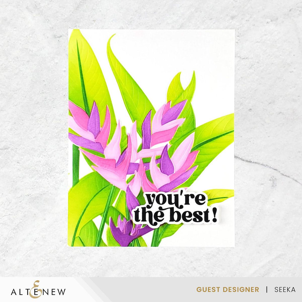 Altenew Charming Heliconia 3D Embossing Folder alt8478 you're the best