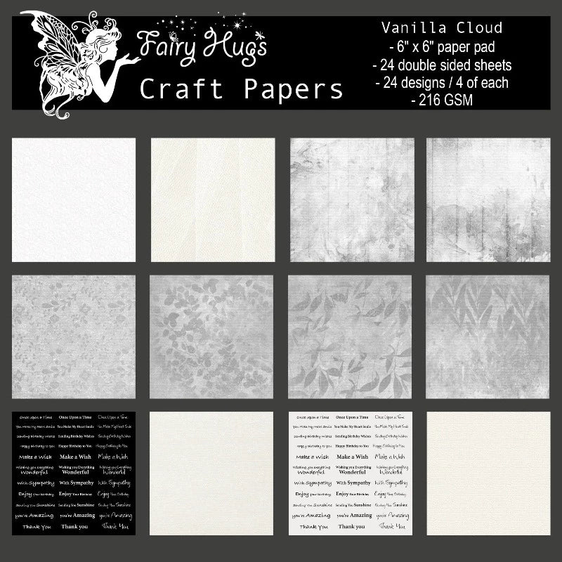 Fairy Hugs Vanilla Cloud 6x6 inch Paper Pad fh-cp-022