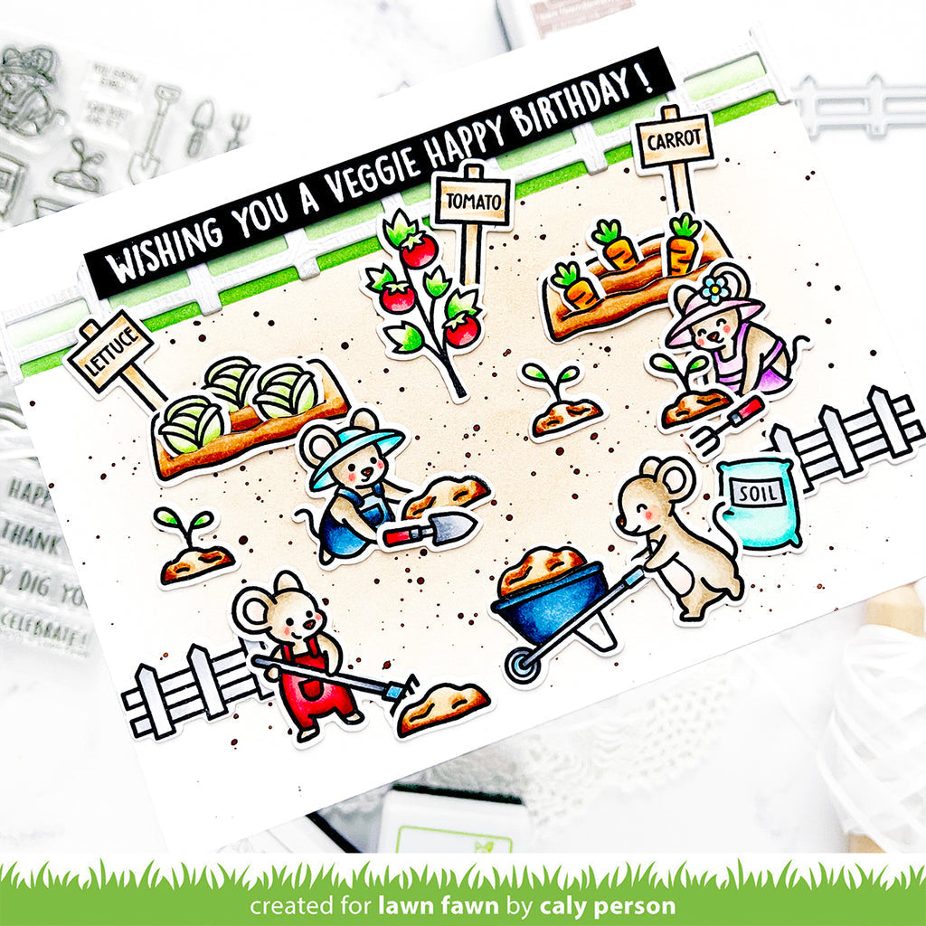 Lawn Fawn Veggie Happy Clear Stamps lf3340 Happy Birthday | color-code:alt1