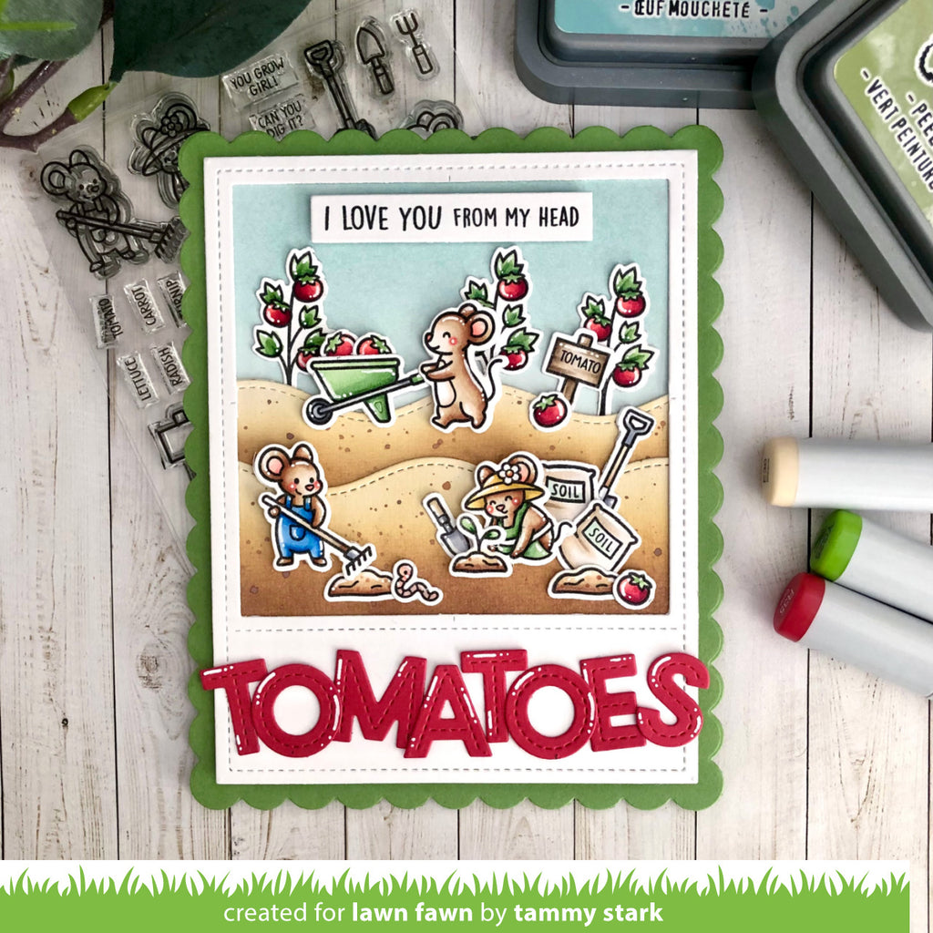 Lawn Fawn Veggie Happy Clear Stamps lf3340 Tomatoes