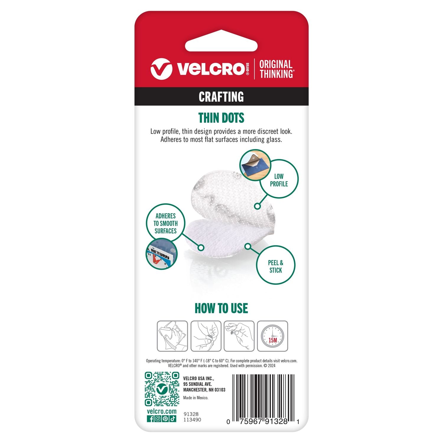 Velcro Brand Peel And Stick Thin Dots 91328 Product Image