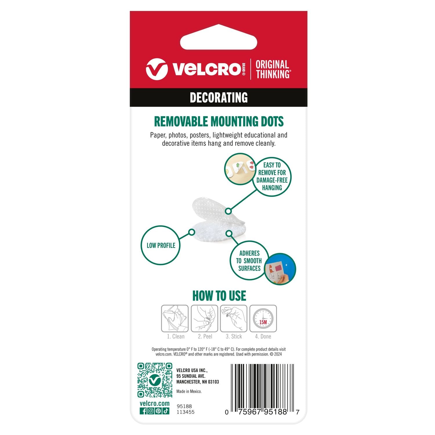 Velcro Brand Removable Mounting Dots 95188 Product Image