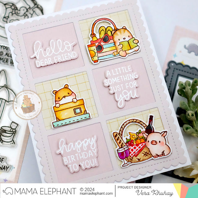 Mama Elephant Celebrating You Clear Stamps and Die Set picnic time