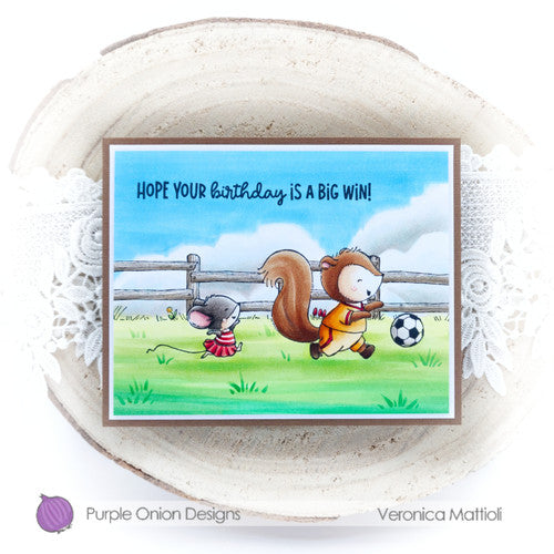Purple Onion Designs Rustic Fence Unmounted Cling Stamp pod1384 soccer card