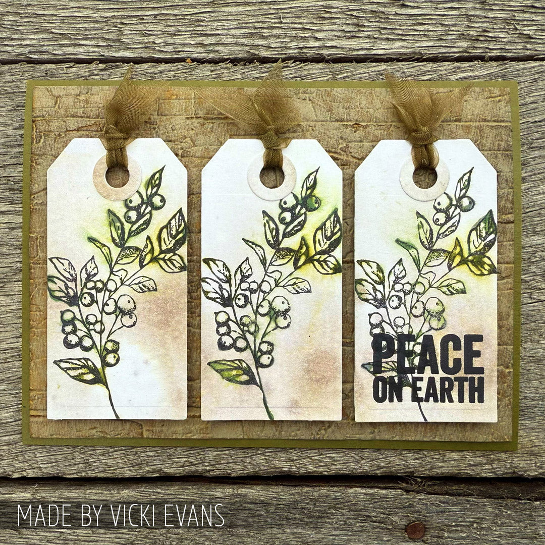 Tim Holtz Clear Stamps and Stencil Sketch Greenery, Plaid and Nordic thmm132