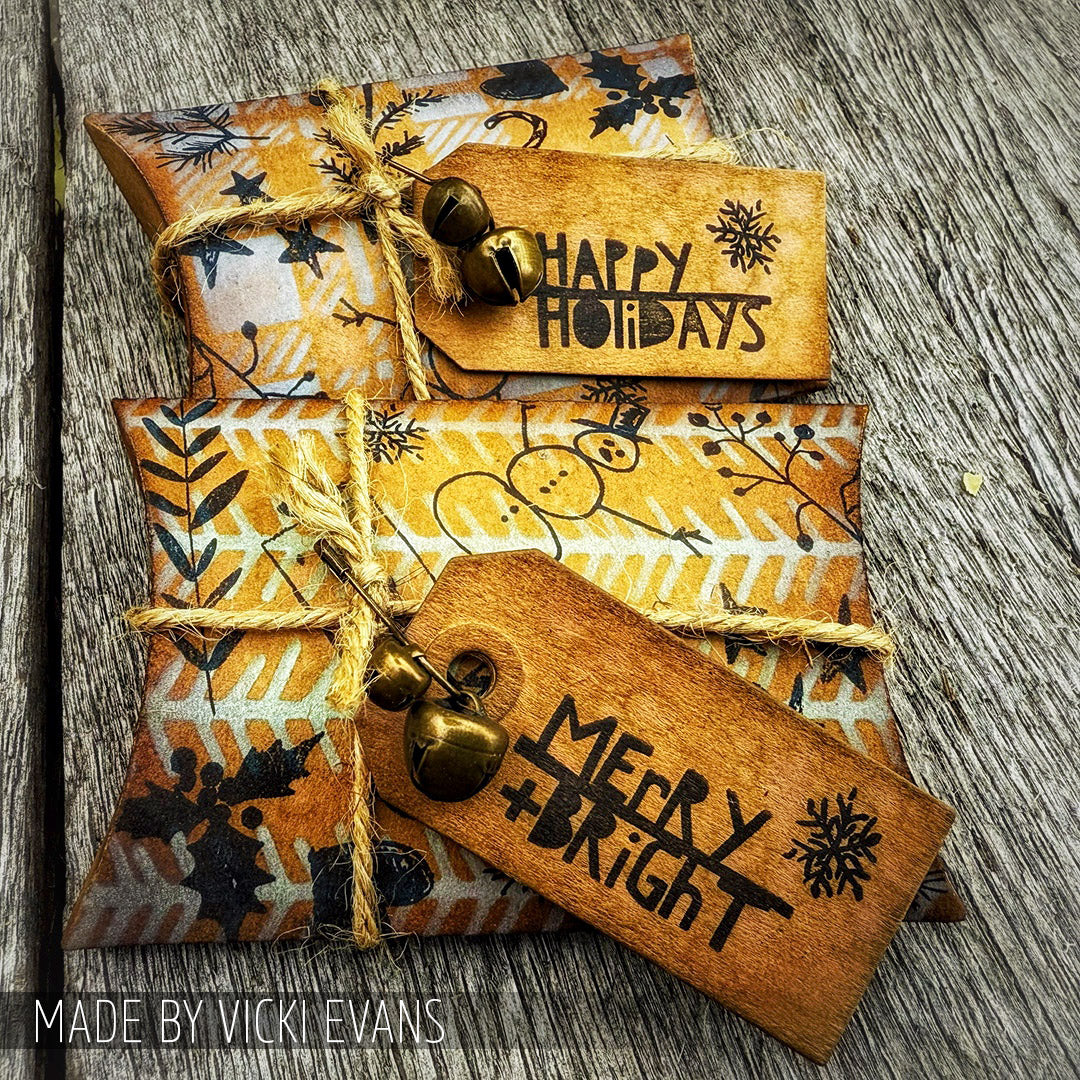 Tim Holtz Clear Stamps and Stencil Seasonal Scribble, Polkadot, Tinsel thmm136