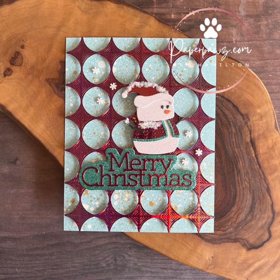 Simon Says Stamp Village Snowman Wafer Dies s977 Sweet Wishes Christmas Card