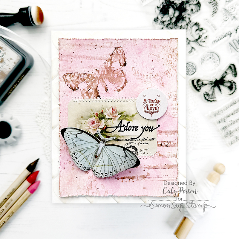 Simon Says Clear Stamps Distressed Vintage Love Notes 2195ssc Love Card | color-code:ALT17