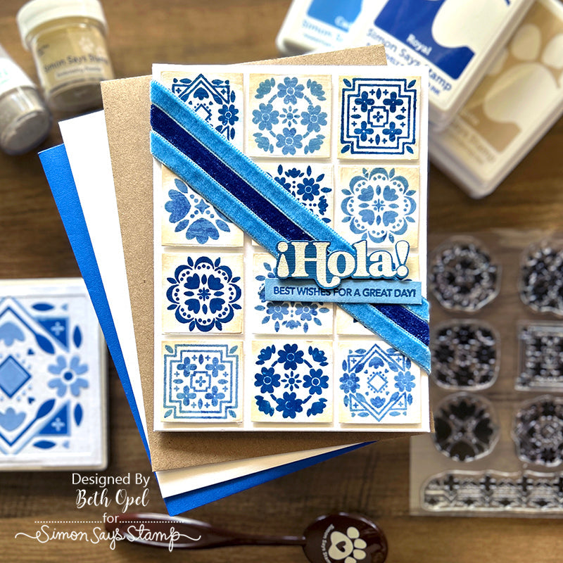 Simon Says Clear Stamps Vintage Mosaics sss302712c Out Of This World Hola Card | color-code:ALT03