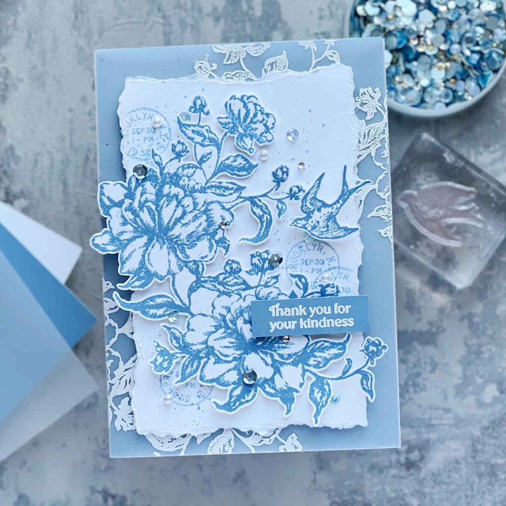 Simon Says Clear Stamps Vintage Blooms 2196ssc Moments in Time Thank You Card | color-code:ALT02