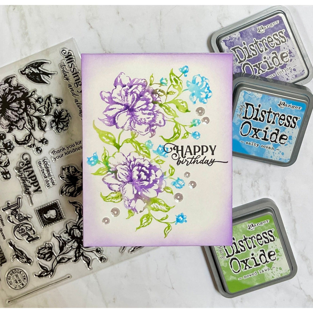 Simon Says Stamps and Dies Vintage Blooms set982vb Moments in Time Birthday Card