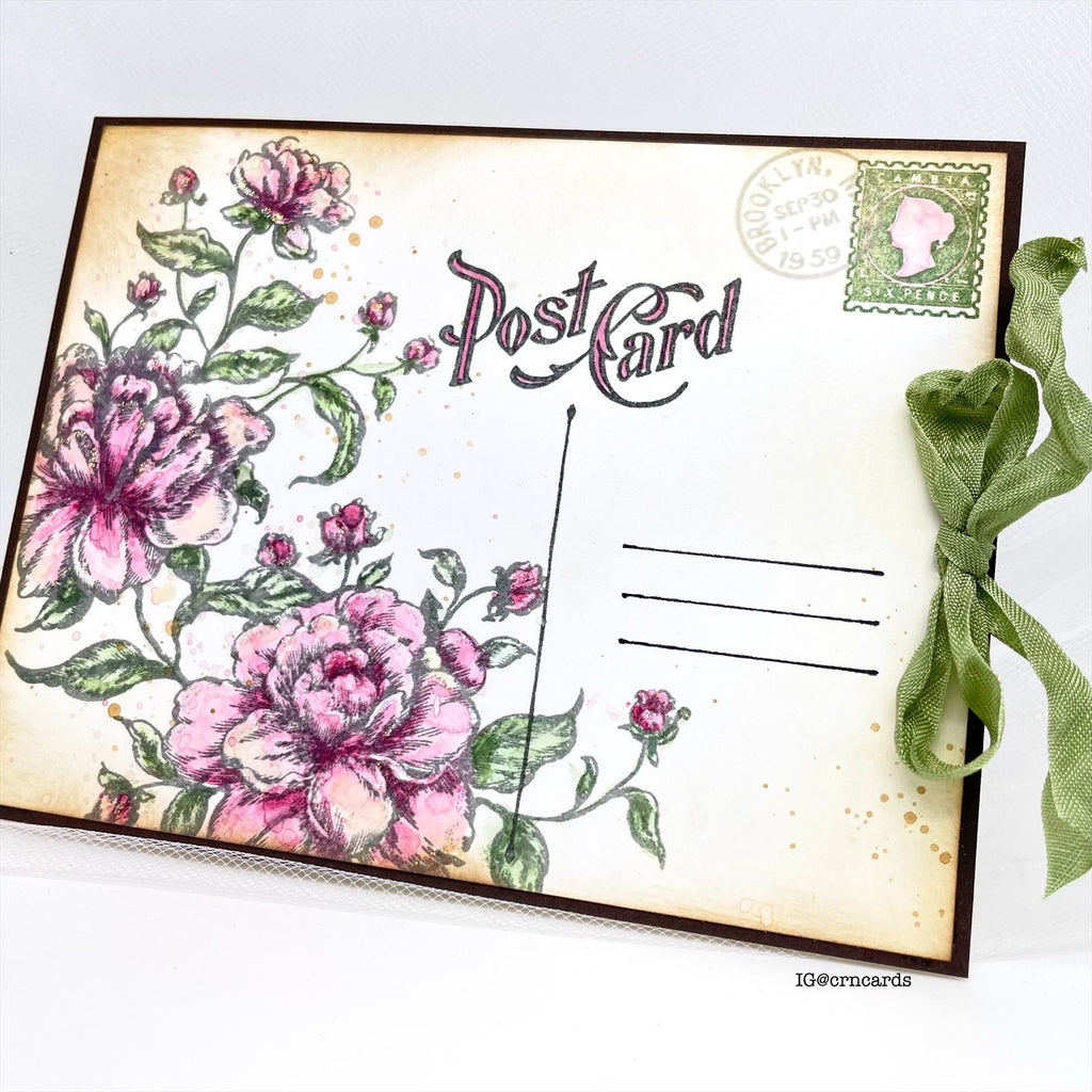 Simon Says Clear Stamps Vintage Blooms 2196ssc Moments in Time Vintage Postcard