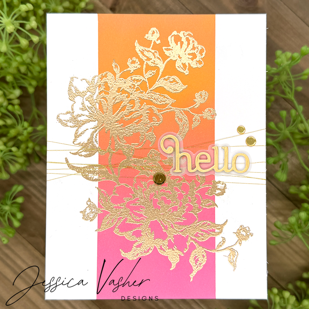 Simon Says Clear Stamps Vintage Blooms 2196ssc Moments in Time Hello Card