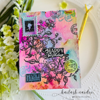 Simon Says Clear Stamps Vintage Blooms 2196ssc Moments in Time BIrthday Card