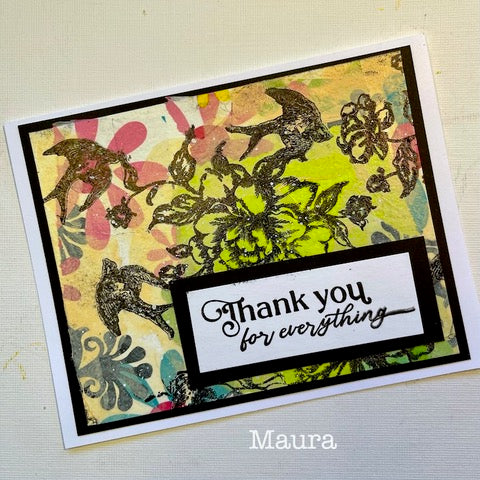 Simon Says Stamps and Dies Vintage Blooms set982vb Moments in Time Thank You Card