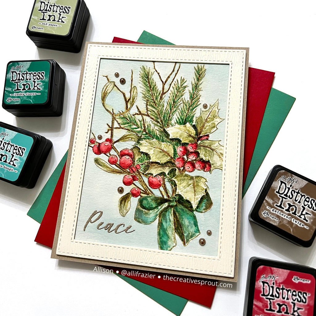 Simon Says Clear Stamps Vintage Holiday Swag 2115ssc Sweet Wishes Christmas Card | color-code:ALT01