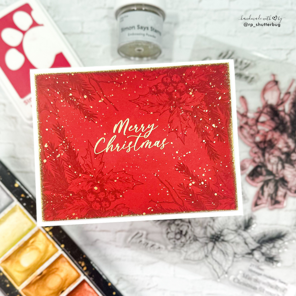 Simon Says Stamps and Dies Vintage Holiday Swag set871vh Sweet Wishes Christmas Card