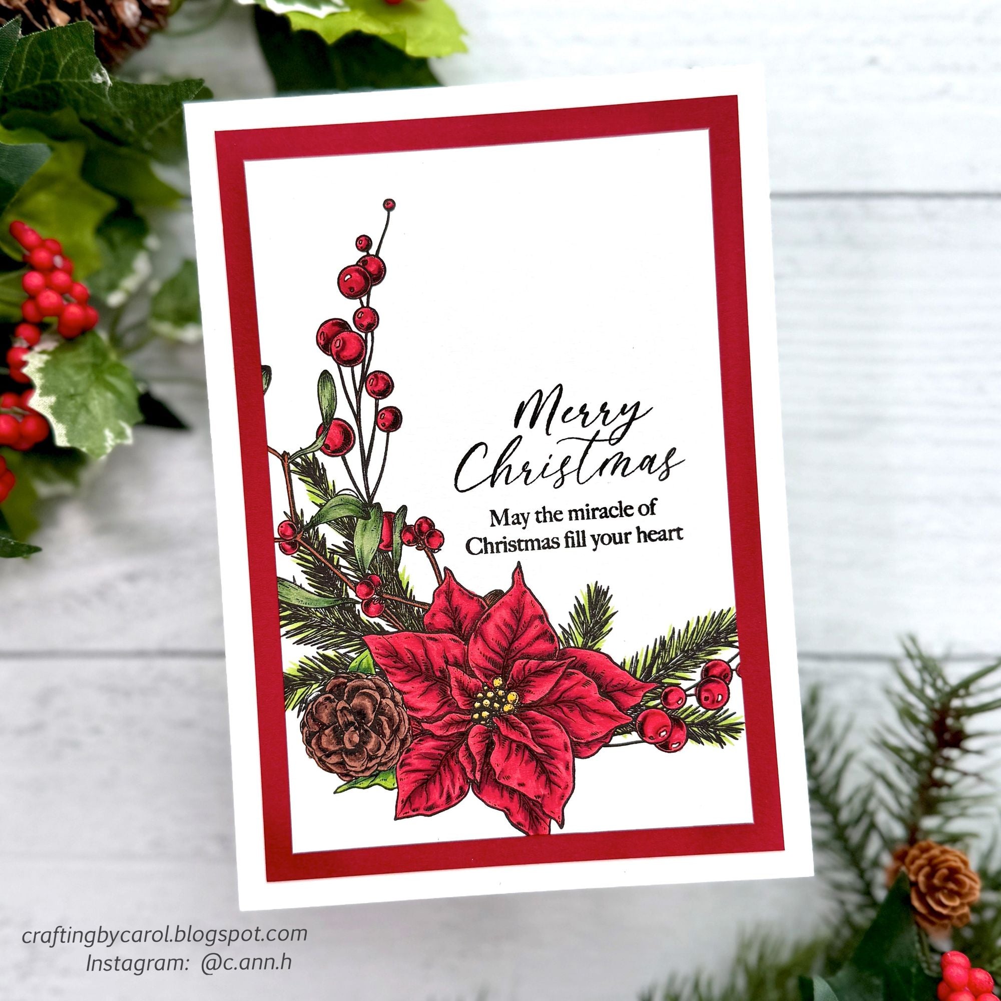 Simon Says Clear Stamps Vintage Holiday Swag 2115ssc Sweet Wishes Christmas Card