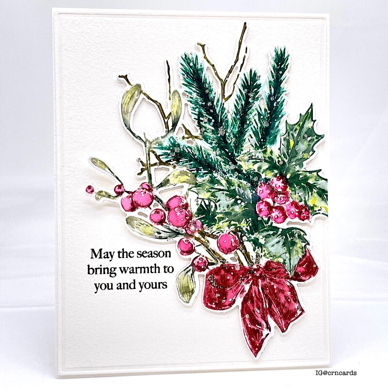 Simon Says Stamps and Dies Vintage Holiday Swag set871vh Sweet Wishes Christmas Card