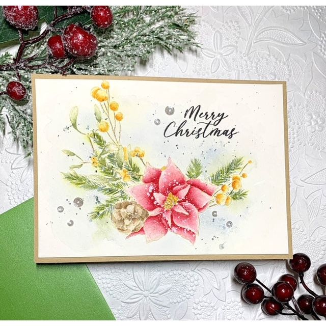 Simon Says Clear Stamps Vintage Holiday Swag 2115ssc Sweet Wishes Christmas Card