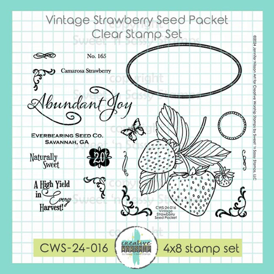 camarosa strawberry seeds Creative Worship Vintage Strawberry Seed Packet Clear Stamps cws-24-01 – Simon Says Stamp