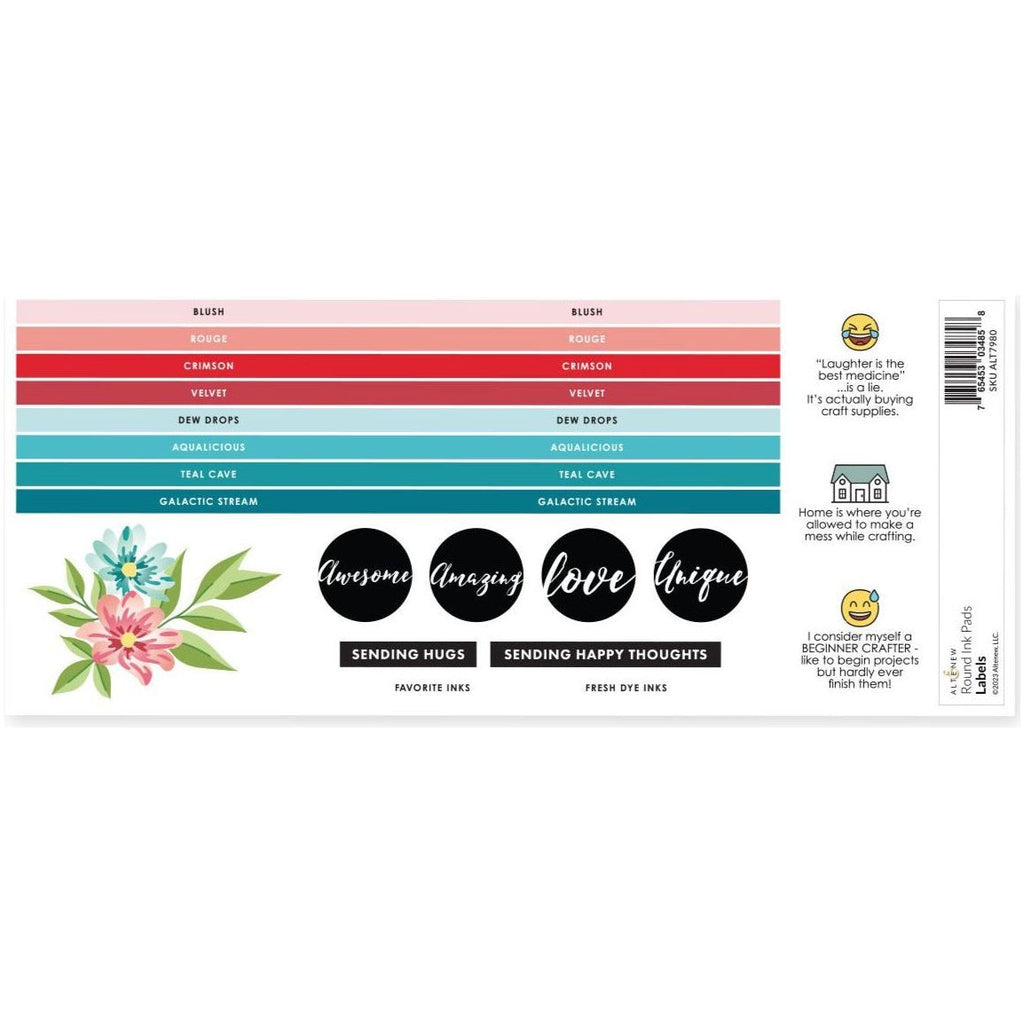 Altenew Round Ink Pads Label Set Red Sunset, Sweet Dreams alt7980