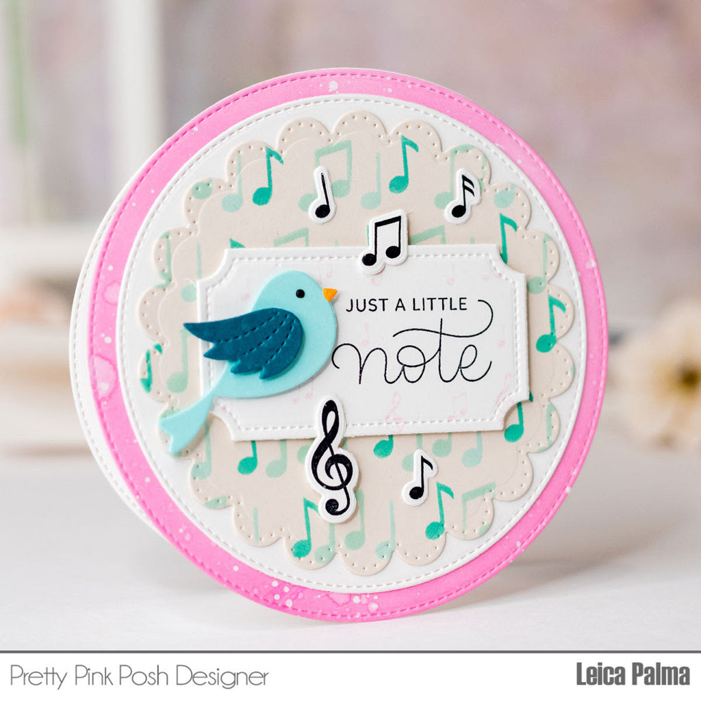 Pretty Pink Posh Stitched Birds Dies notes