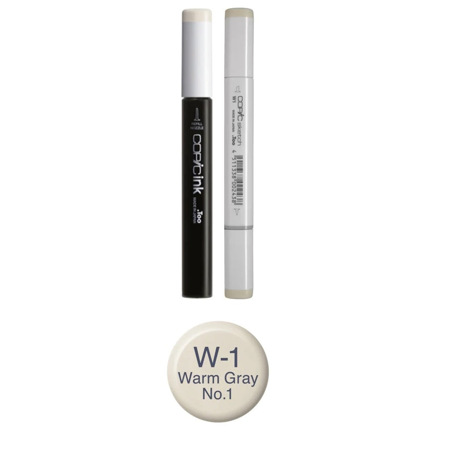 Copic Marker Warm Gray 1 Marker and Refill Bundle W1