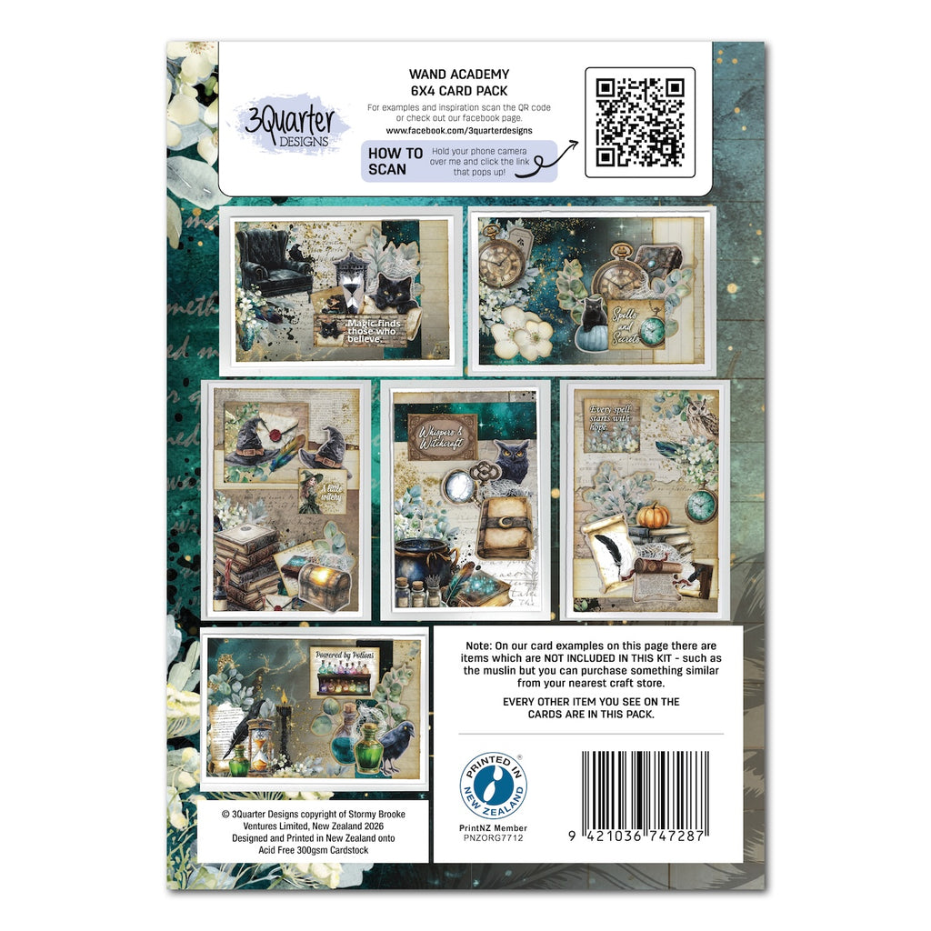 3Quarter Designs Wand Academy 6x4 Card Pack 3q-cc-wandacademy