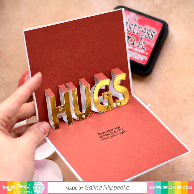 Waffle Flower Inside Pop Up Hugs Dies 421385 gold