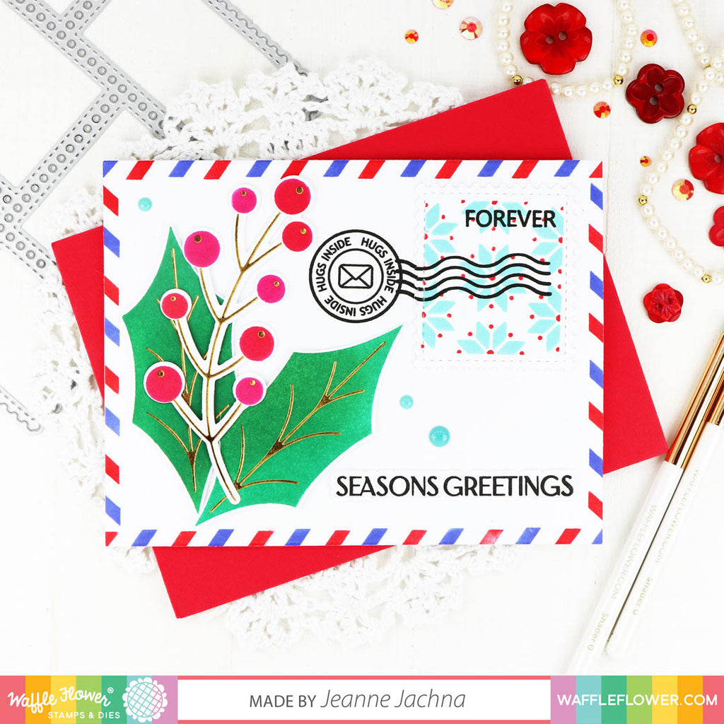 Waffle Flower Postage Collage Coloring Stencil 421383 seasons greetings