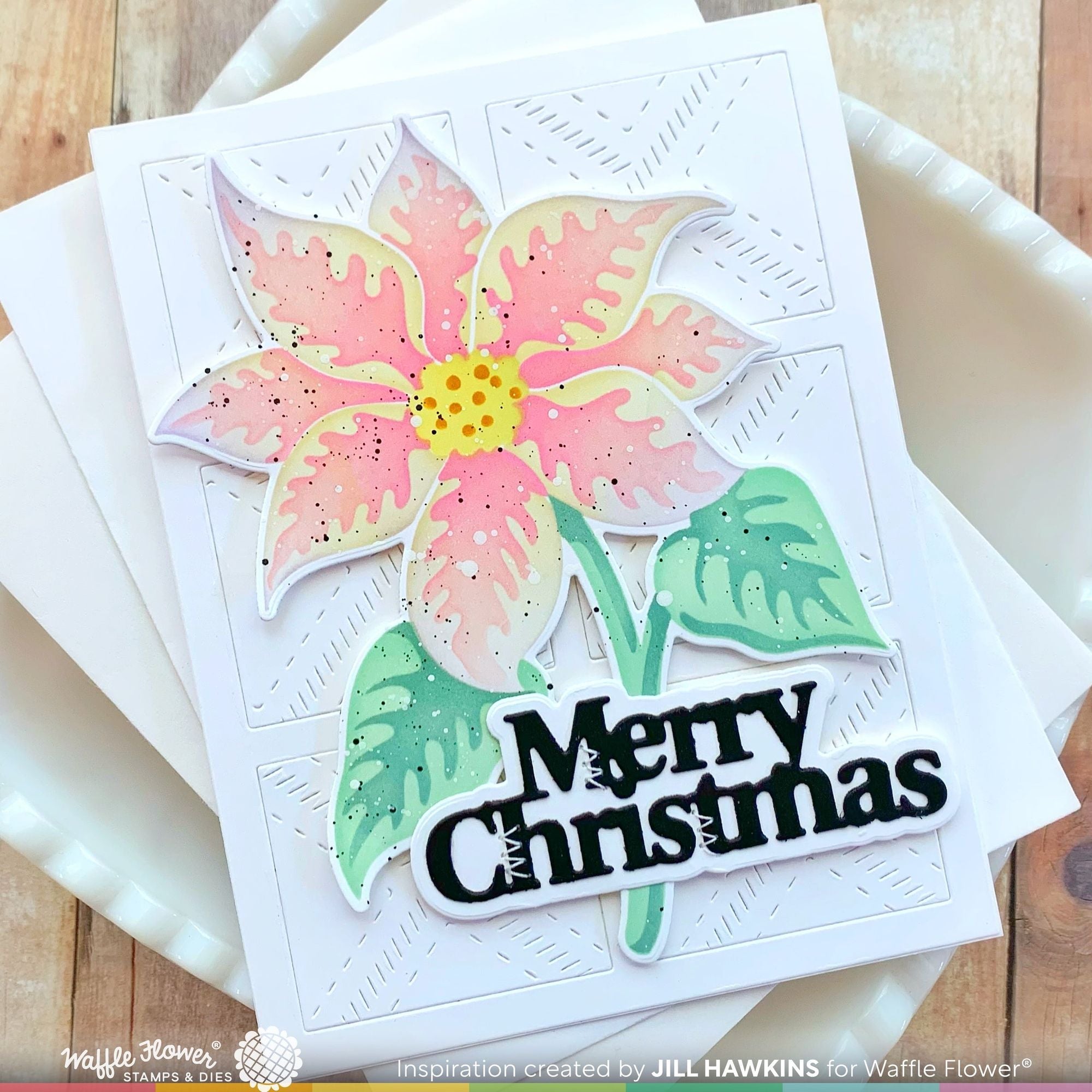 Waffle Flower Sketched Poinsettia Coloring Stencils 421673 pink flower