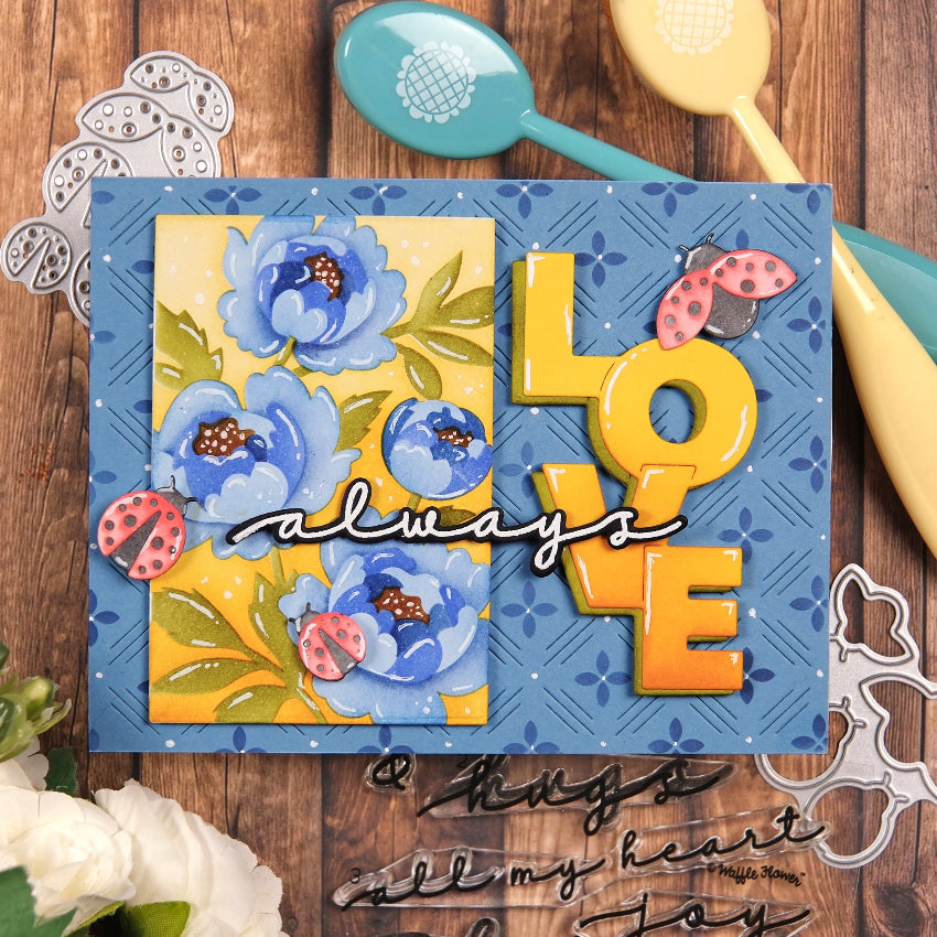 Waffle Flower Overlapping Love Additions Matching Dies 422100 ladybugs