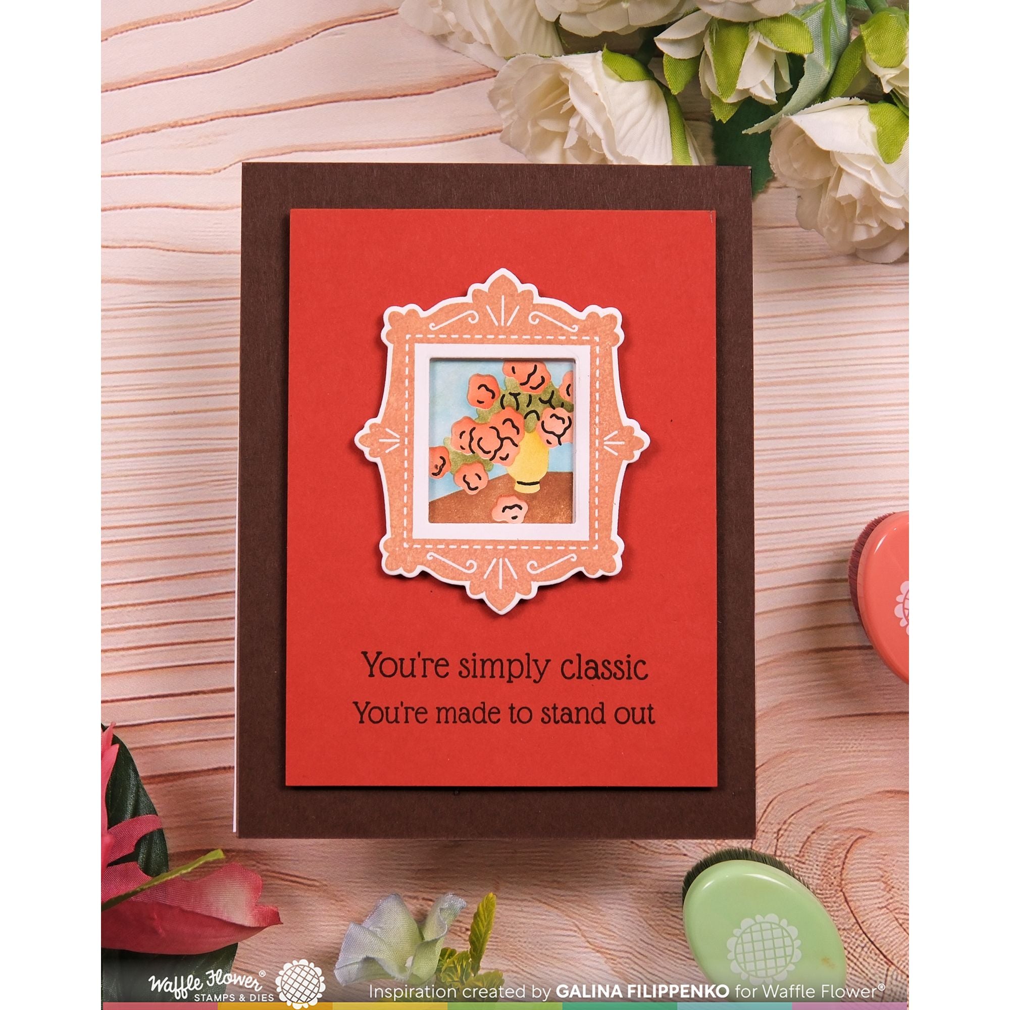 Waffle Flower Postage Collage Frames Clear Stamps 422351