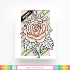 Waffle Flower Sketched Rose Coordinating Die 421372 friend