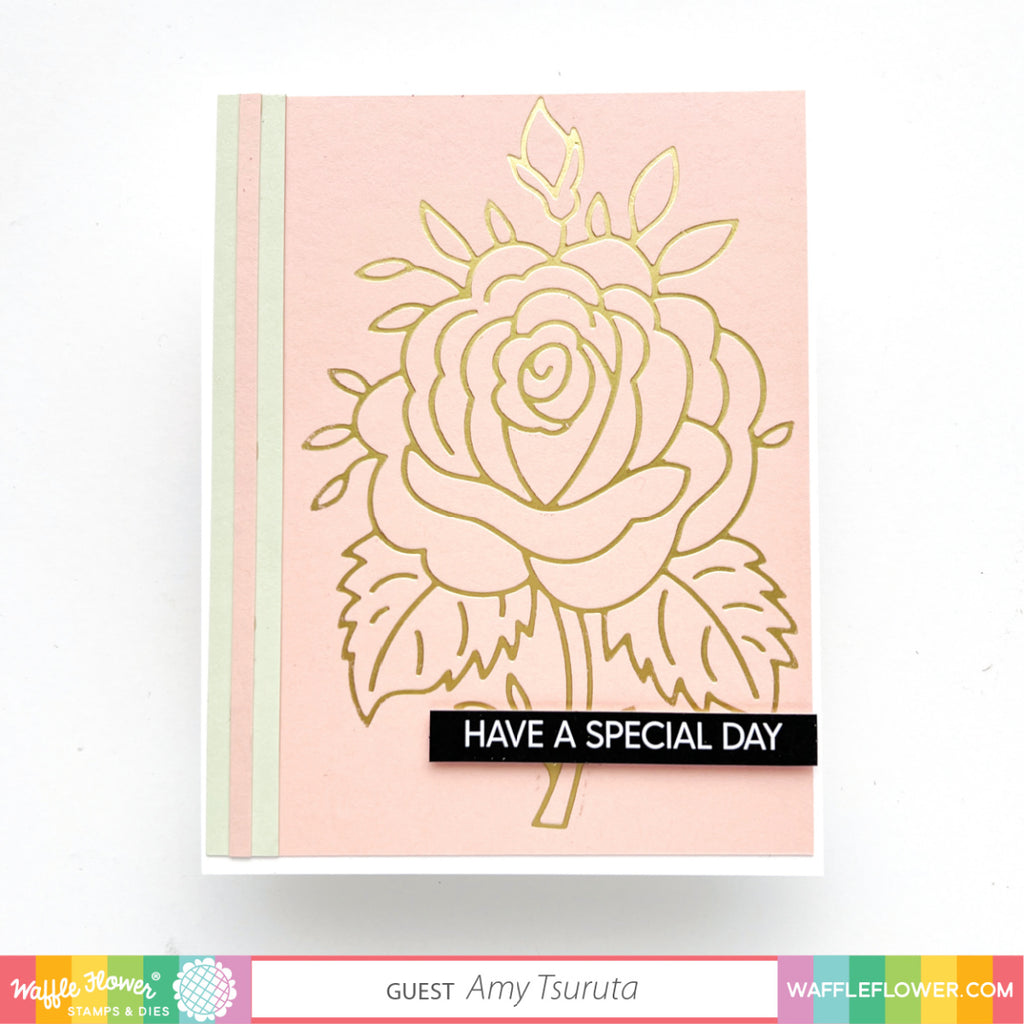 Waffle Flower Sketched Rose Hot Foil Plate 421374 have a special day