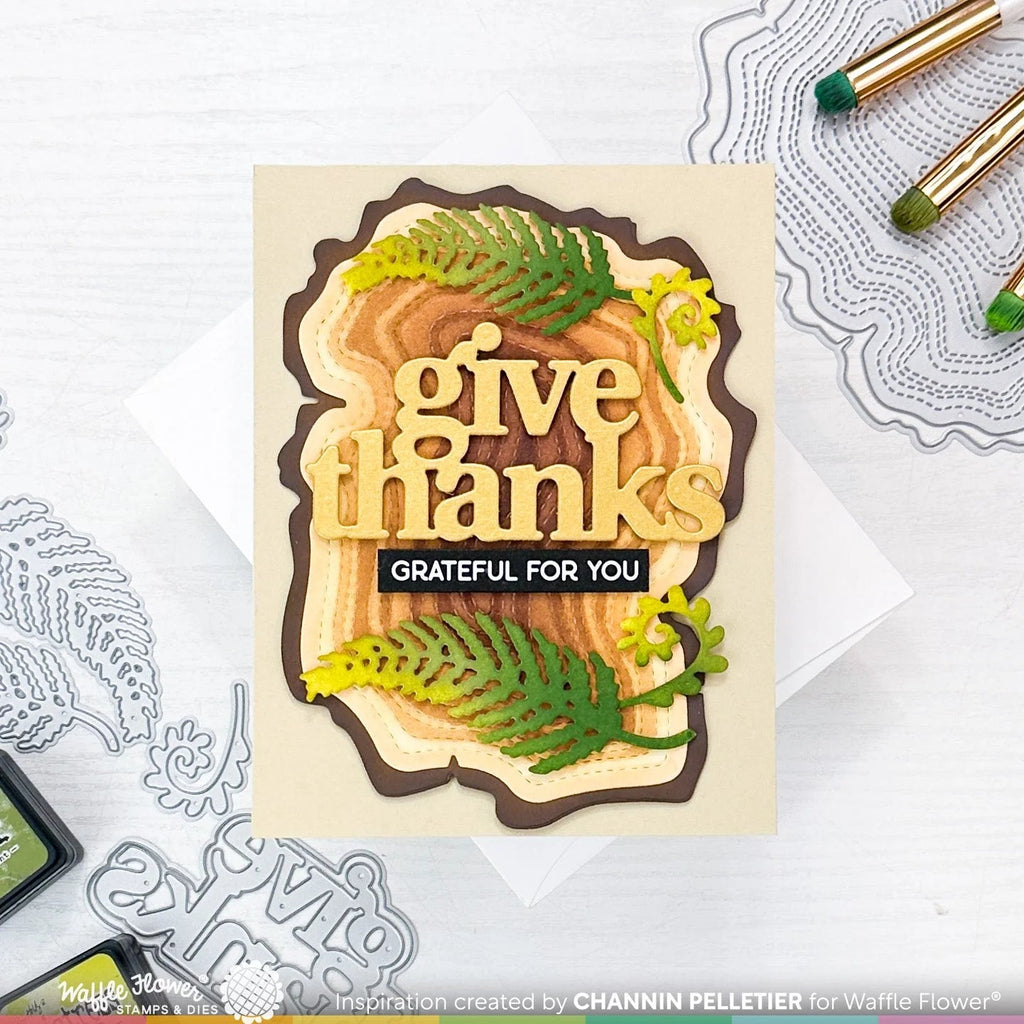 Waffle Flower Woodgrain Dies 421279 grateful for you