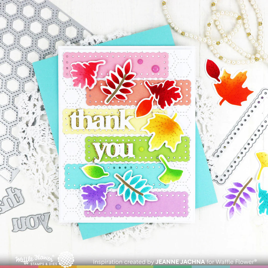 Waffle Flower Dotted Labels Dies 421476 thank you