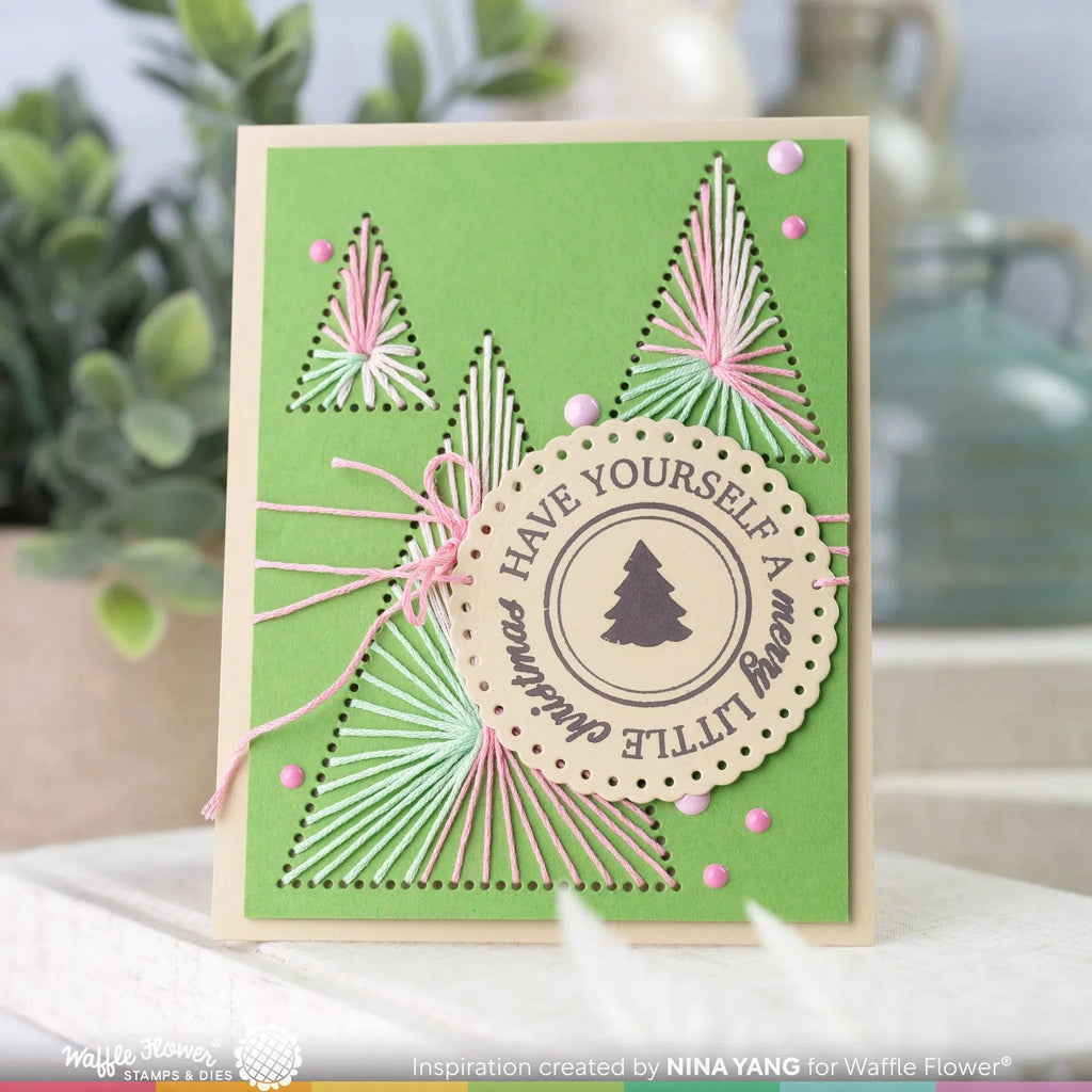 Waffle Flower Nesting Dotted Triangles Dies 421516 merry christmas