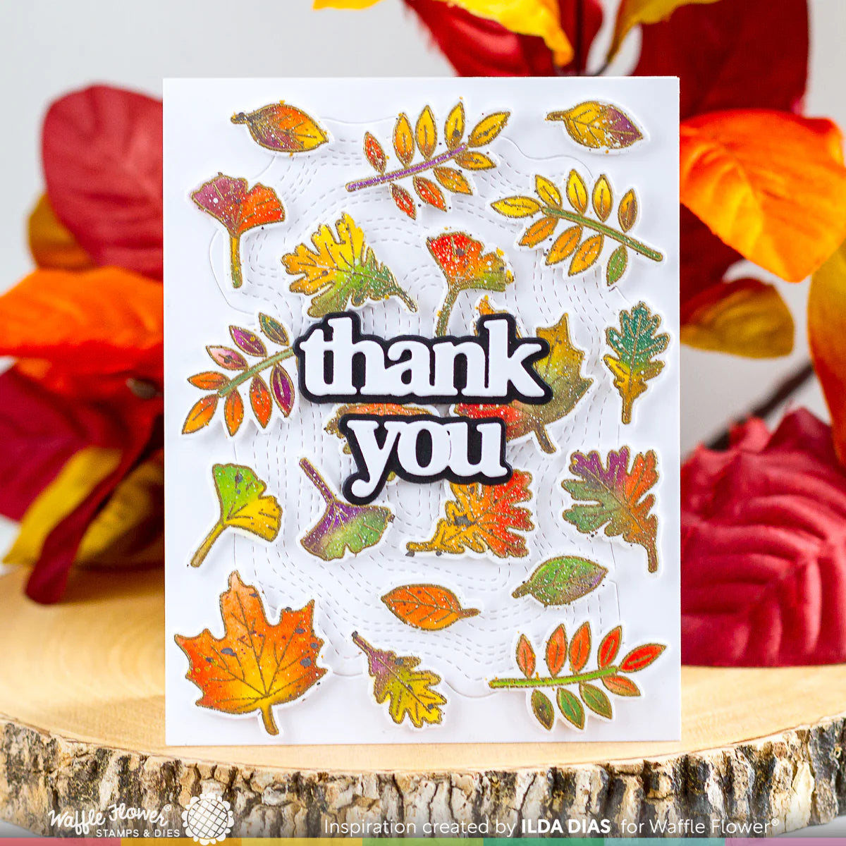 Waffle Flower Multiple Fall Leaves Clear Stamps 421547 autumn colors