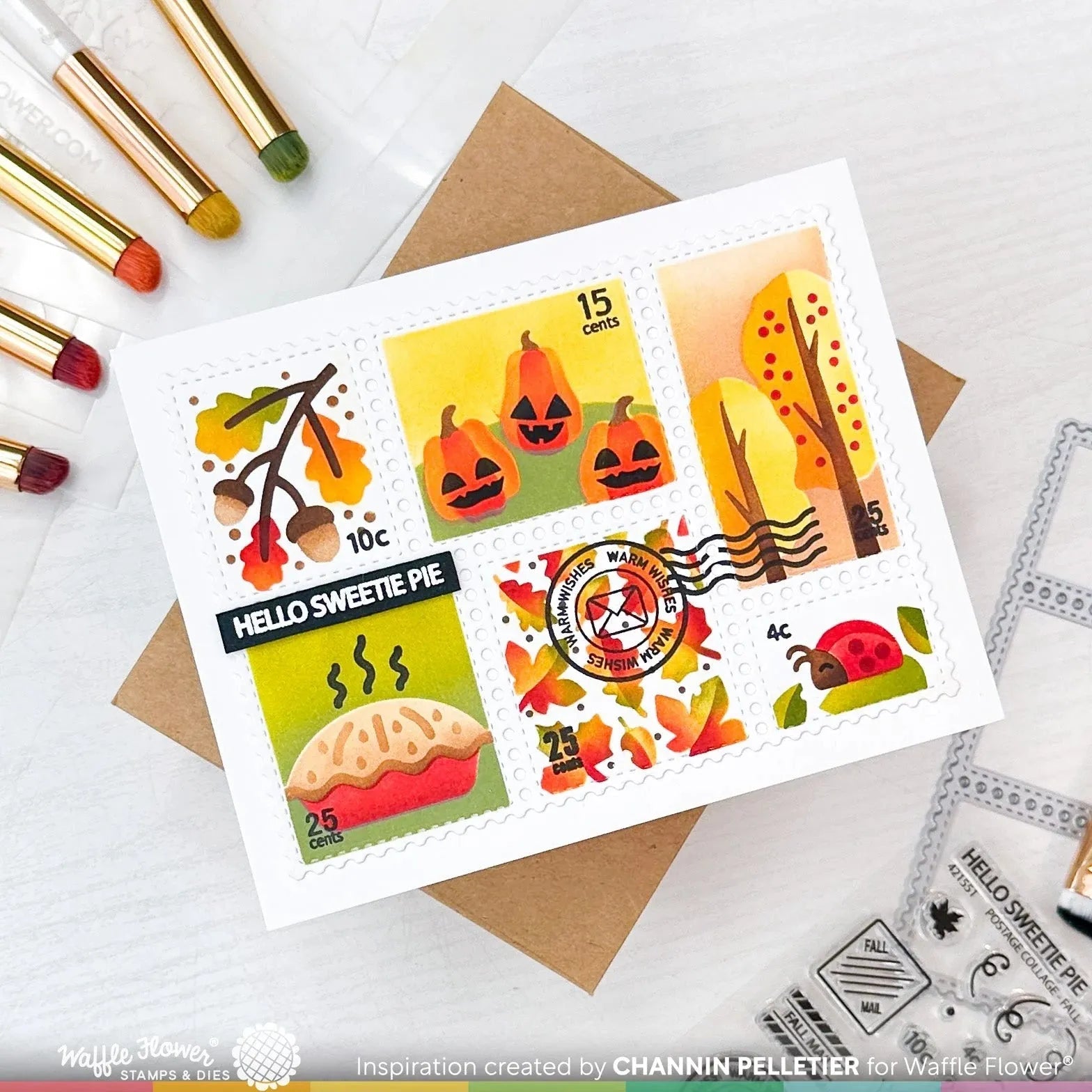 Waffle Flower Postage Collage Fall Clear Stamps 421551 fall stamps