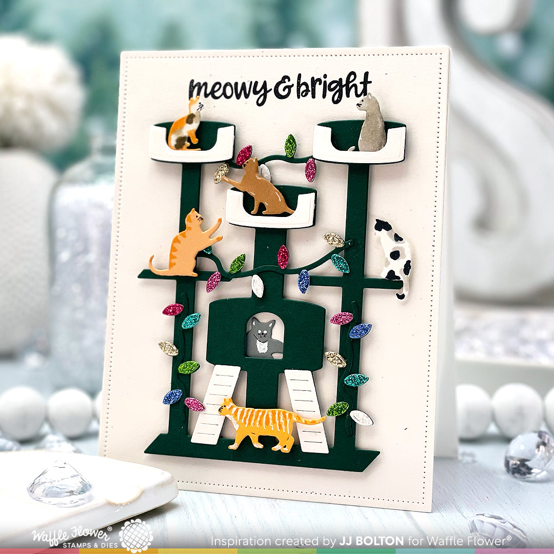 Waffle Flower Cat Tree House Dies 421545 meowy and bright