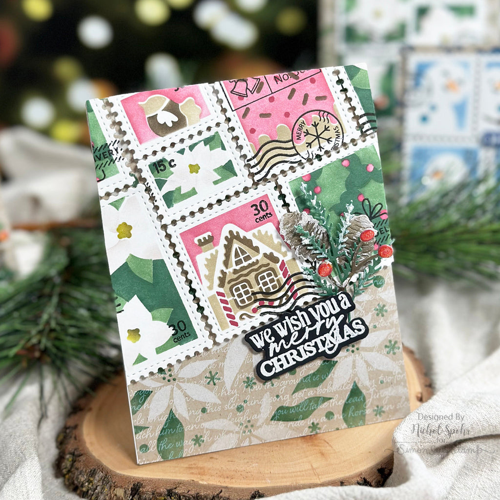 Waffle Flower Postage Collage Clear Stamps 421381 merry christmas | color-code:ALT01