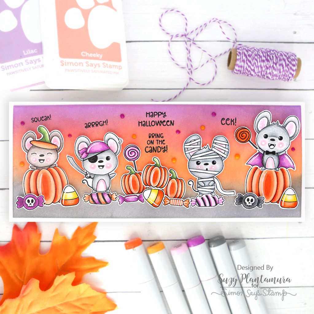 Whimsy Stamps STAMPtember Exclusive Spooky and Mice Stamps and Dies sssd112922c Halloween Card | color-code:ALT07