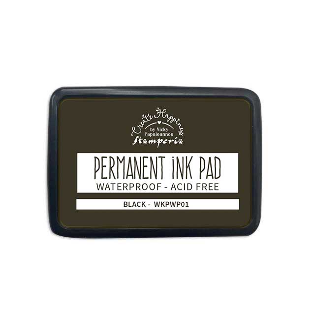 Stamperia Create Happiness Black Permanent Ink Pad wkpwp01