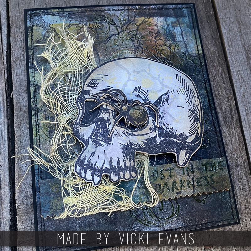 Tim Holtz Cling Rubber Stamps Foreboding cms470 scary skull