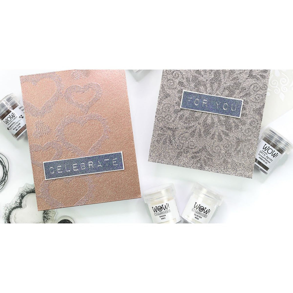 WOW Embossing Powder Etched Platinum ww01r celebrate