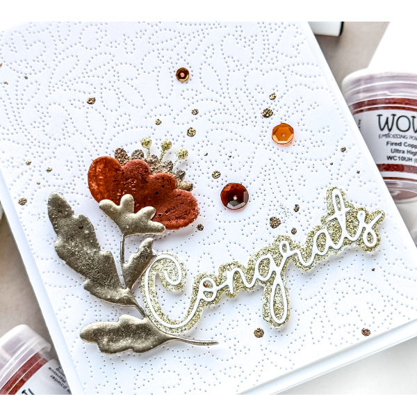 WOW Embossing Powder Fired Copper Ultra High wc10uh congrats