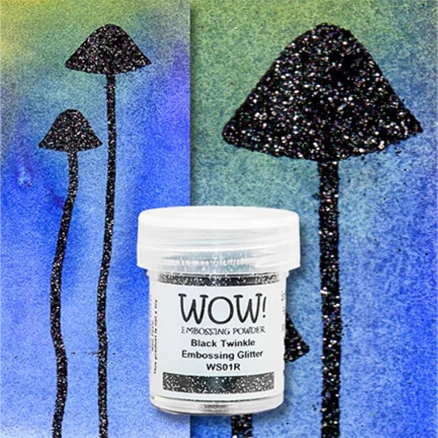 WOW Embossing Powder Glitter Black Twinkle Regular ws01r mushroom